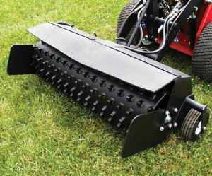 Power rake used for dethatching in Spencer, MA by Shepherd Lawn Maintenance LLC